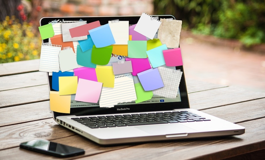 laptop with stickers